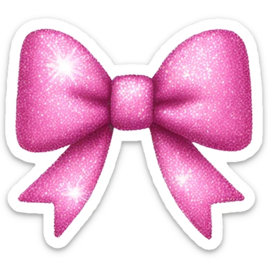 pink sparkly bow sticker