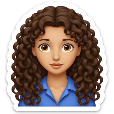 Fille brune cheveux bouclé long peau légèrement bronzé  sticker