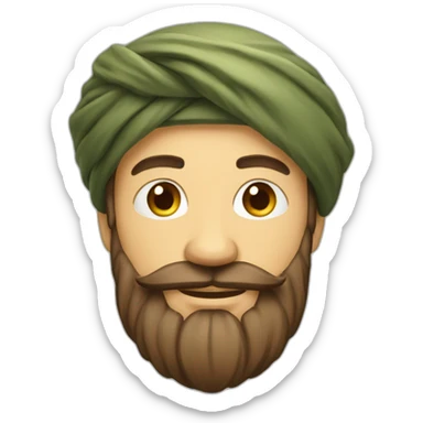 homme barbu avec un turban sur la tête sticker