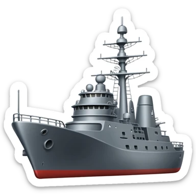 2D Emoji of an frigate sticker
