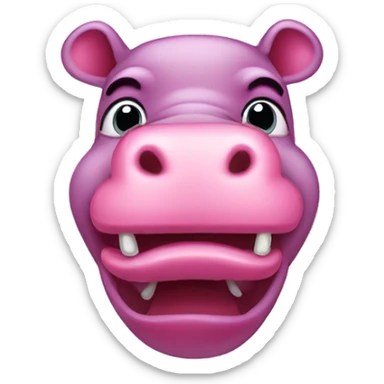 pink hippopotamus  sticker