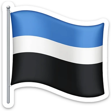 Bandera con Tres franjas azul arriba en el medio blanco y abajo negro sticker