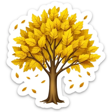 tree releasing old leaves  sticker