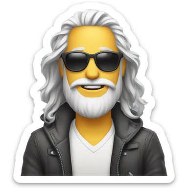 cool designer for the sun with gray hair and beard sticker