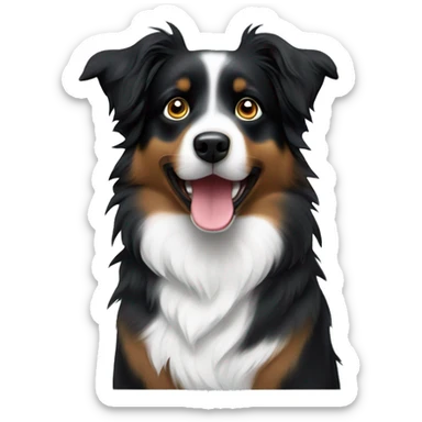 Small black australian shepherd dog Christmas tree sticker