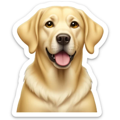 yellow lab dog wearing a wig sticker