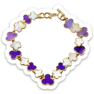 Van Cleef Vintage Alhambra bracelet in Mother of pearl purple sticker