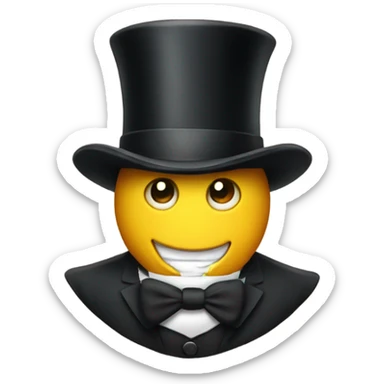 Top hat wearing a top hat sticker