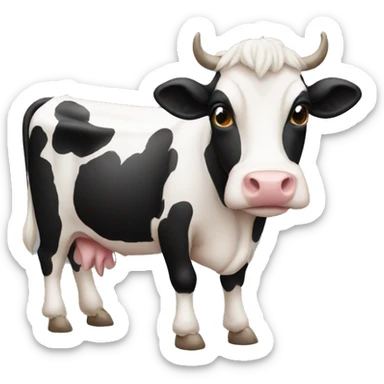 Bauer mit kuh sticker