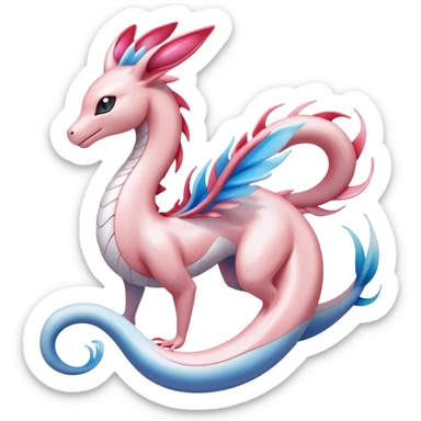 Milotic-Sylveon-Dragonair-Fakémon-hybrid-creature (full body)  sticker