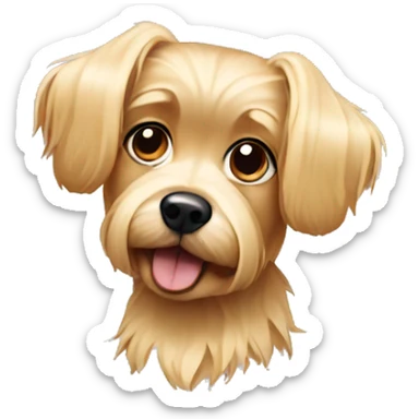 Raggedy blonde hair small dog sticker