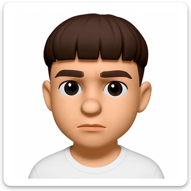 Convert this photo to a 3D emoji in Apple style, capturing the facial features and expression as a 3D emoji character. The style should resemble Apple's 3D emoji look with smooth, rounded features and vibrant colors. sticker