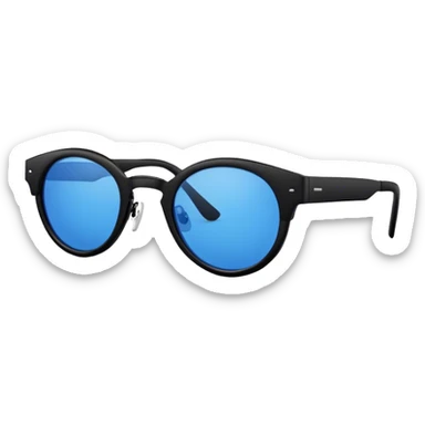 A stylish sunglasses with a bold, modern design, featuring blue lenses and a matte black frame, perfect for a sleek and trendy look. dont add any face, No head, No face sticker