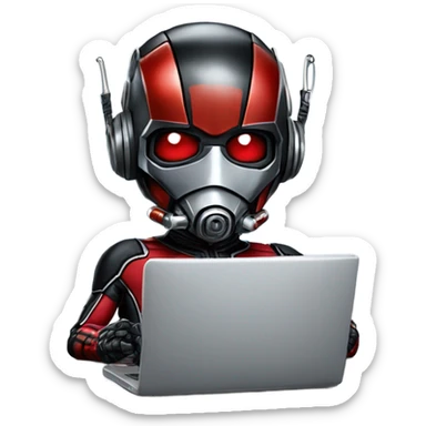 ANTMAN DERRIÉRE SON ORDINATEUR sticker