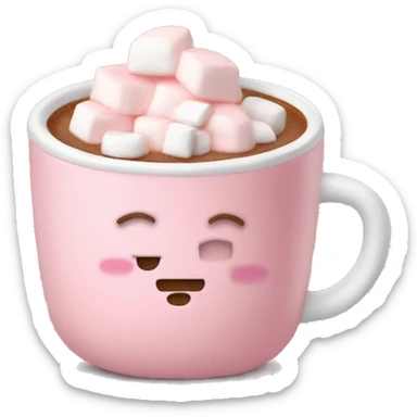 Light pink hot coco with marshmallows sticker