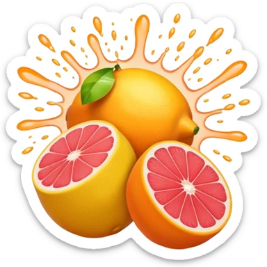 exposion of lemon, orange and grapefruit sticker