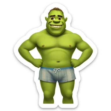 Shrek in a speedo sticker