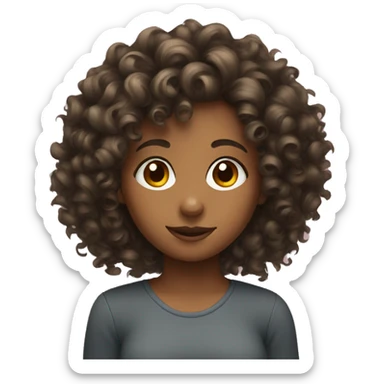 Curly hair girl sticker