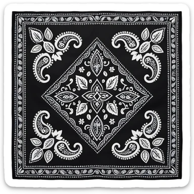 Black Paisley Bandana sticker