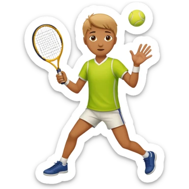 Person catching a tennis ball sticker