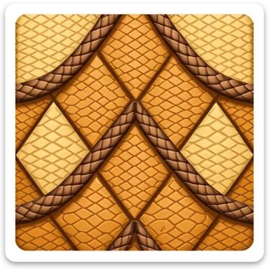 brown snake skin print in diamond shape sticker