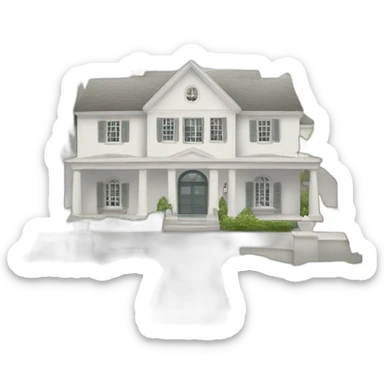 big villa house white sticker