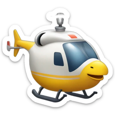 gallina montada en un helicoptero sticker