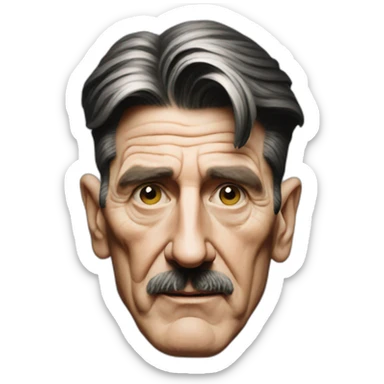 George Orwell face tattoo sticker