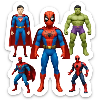 Spiderman,Hulk,Superman,Deadpool,doctor strange sticker