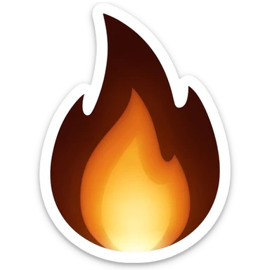 Generate a black shadow fire sticker