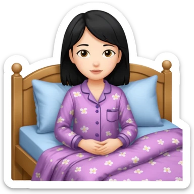 girl going to bed black hair sticker