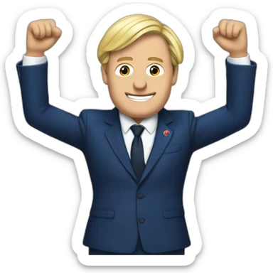 Macron embrasse marine le pen sticker