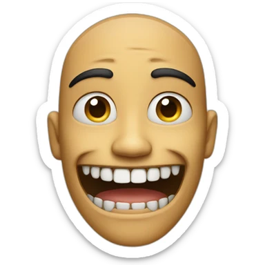 One person with a Big teeth with one black mark on under the nose sticker