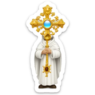 Monstrance baroque catholic - white host with cross sticker