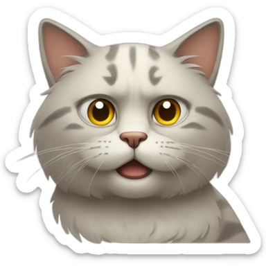 cat frowning at old man sticker