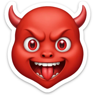 Devil's face? With heart-shaped eyes. An open, drooling mouth. sticker