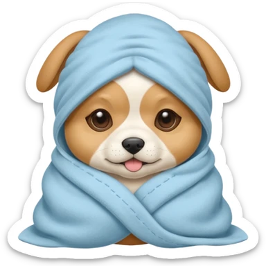 Cutest puppy in a blanket with sleep mask sticker