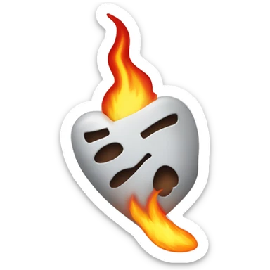 Corazón con fuego sticker