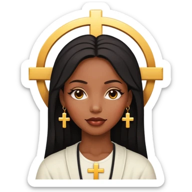 woman of God (black girl, super feminine and pretty, modern) sticker