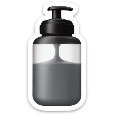body wash in tall  grey slight  hourglass bottle with black flip lid  sticker