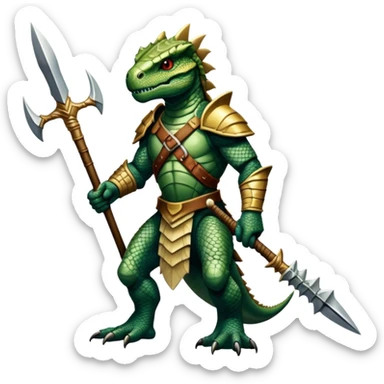 reptilian humanoid troglodyte warrior with spear from Heroes of Might and Magic 3 sticker