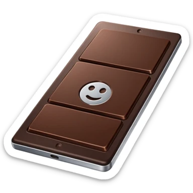 a tablet of dark chocolate with half aluminium sticker