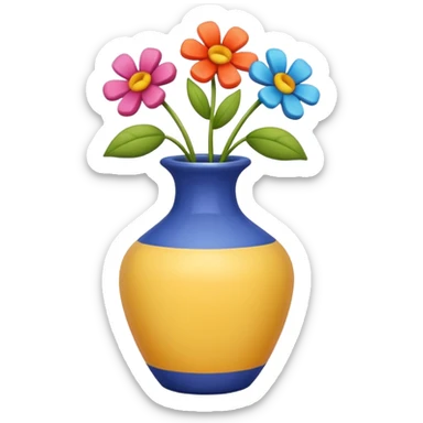 vase and one flower outside sticker