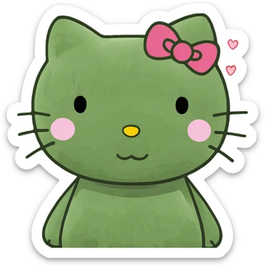 Hello Kitty surrounded by small hearts sticker