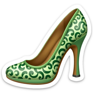 green patterned woman shoe  sticker