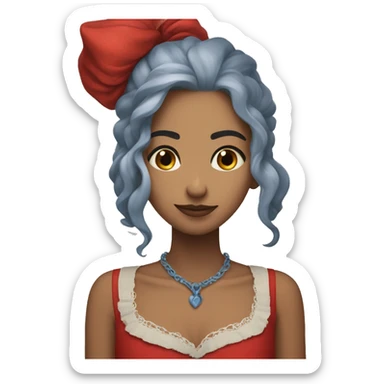 Corazon mitad rojo y azuñ sticker