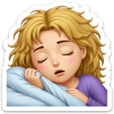 Sleeping teenage girl, drooling/messy hair  sticker