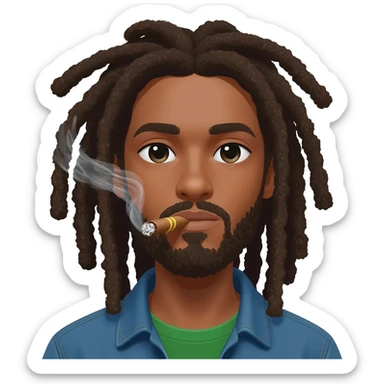 Rasta smoking a blunt sticker