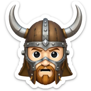 Solo el casco vikingo con cuernos sin cara de persona sticker