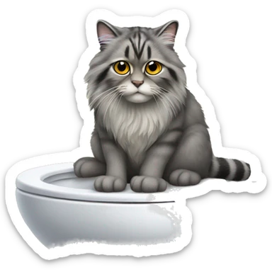 Manul the cat is sitting on a toilet sticker